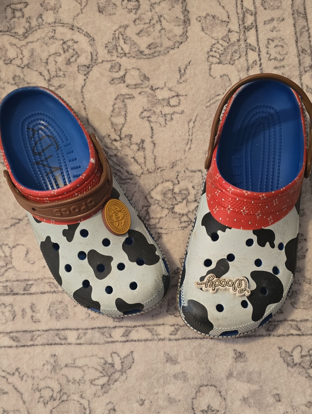 CROCS Adult Disney's Toy Story Print Clogs with Strap and Blue Footbed